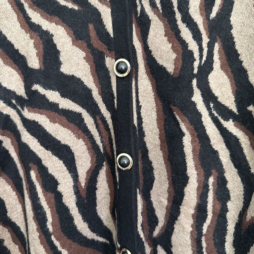 Soft Surroundings Veronica Jacquard animal duster cardigan knit sweater M NWT - Picture 2 of 5